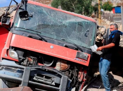 israeli airstrike hits truck in lebanon